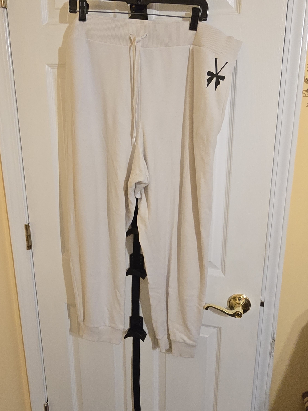PINK Victoria's Secret Cream Drawstring Joggers with Logo
